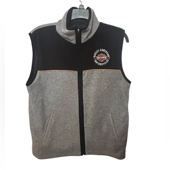 NWT Harley-Davidson gray and black fleece vest Teens 14-16 - Picture 10 of 10